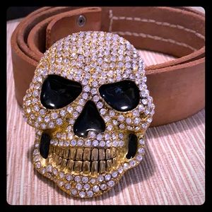 Unisex  gemstones skull  buckle ( just the buckle)